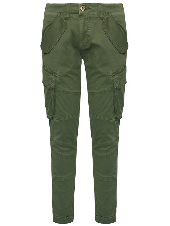 Alpha Industries Alpha Industries Medžiaginės kelnės Combat 126215 Žalia Slim Fit