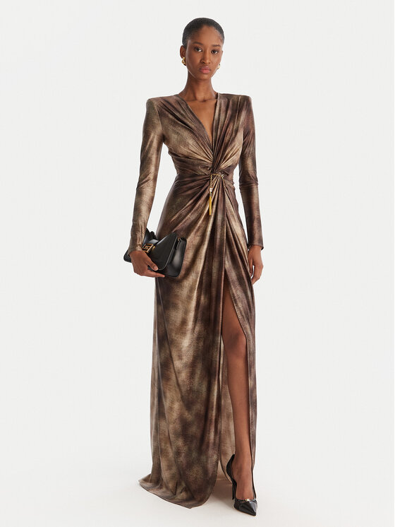 Elisabetta Franchi Elisabetta Franchi Večerné šaty AB-R35-57E2-V840 Hnedá Slim Fit