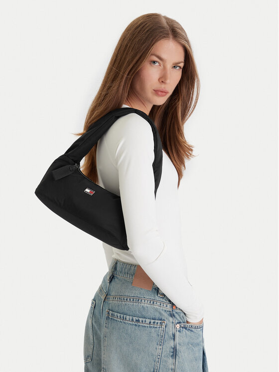 Tommy Jeans Tommy Jeans Дамска чанта Tjw Urban Nylon Shoulder Bag AW0AW17886 Черен