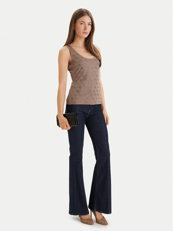 Guess Guess Top W6GP10 K2932 Braun Regular Fit