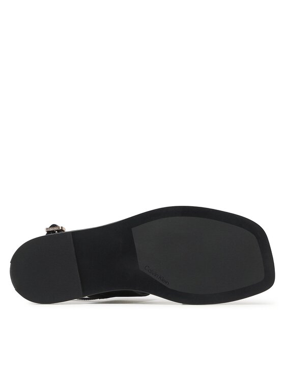 Sandali Squared Flat Sandal He HW0HW01496 Nero