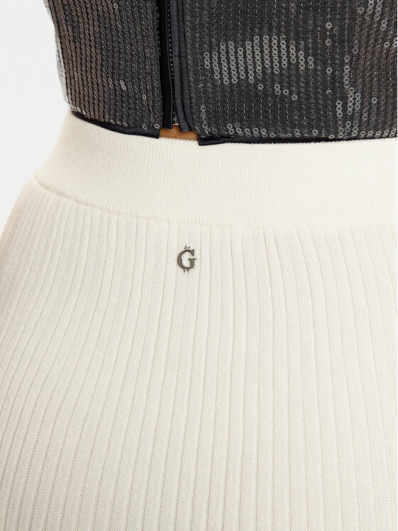Guess Guess Puzdrová sukňa W5RD83 Z2Y50 Écru Slim Fit