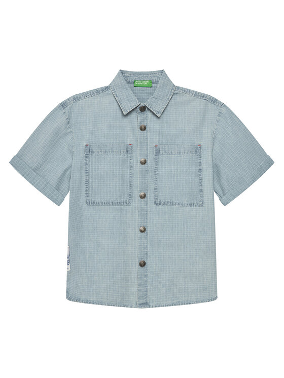 United Colors Of Benetton United Colors Of Benetton Сорочка 53Z9CQ046 Голубий Regular Fit