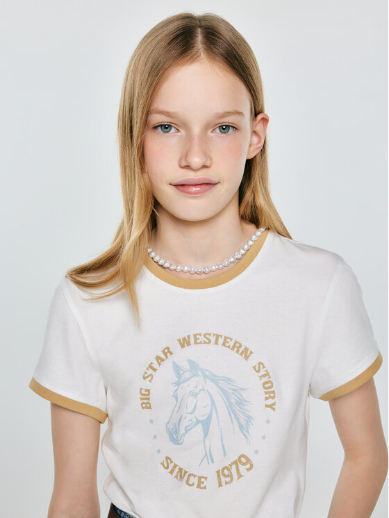 BIG STAR BIG STAR T-Shirt BETTARCA Biały Slim Fit