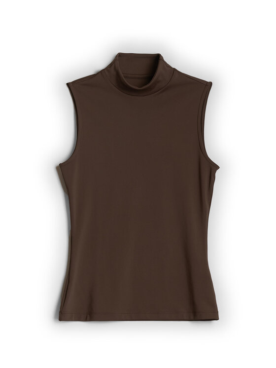 4F 4F Top ESSENTIAL Brązowy ciemny Slim Fit