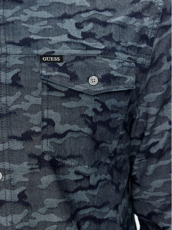 Guess Guess Πουκάμισο Collins M4YH80 WGF50 Σκούρο μπλε Regular Fit