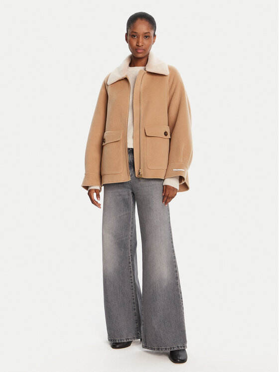 Marella Marella Volneni plašč Gettone 2523086011 Bež Loose Fit