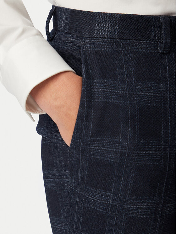HUGO HUGO Medžiaginės kelnės Hesten263X-H spo50565367 Tamsiai mėlyna Extra Slim Fit