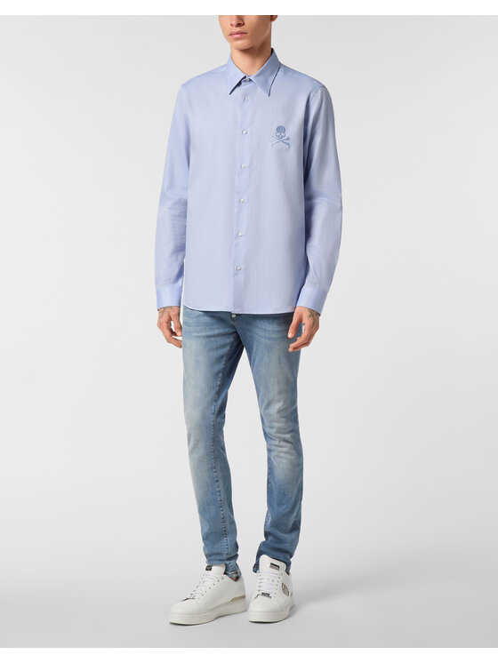 PHILIPP PLEIN PHILIPP PLEIN Koszula 25537 Niebieski jasny Regular Fit