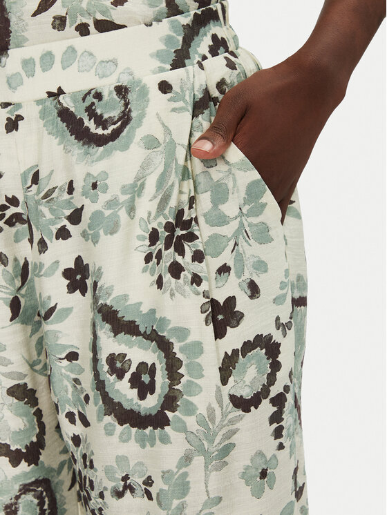 Fransa Fransa Pantaloni din material 20615422 Verde Regular Fit
