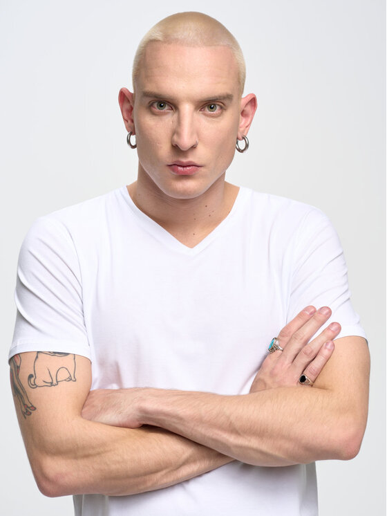 BIG STAR BIG STAR T-Shirt supiclassicov_101 Biały Basic Fit