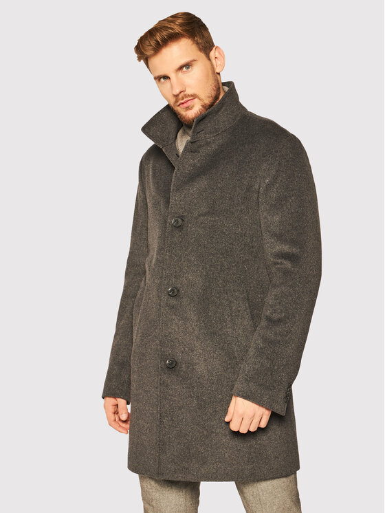 Oscar Jacobson Oscar Jacobson Vlnený kabát Storviker 7154 9049 Sivá Regular Fit