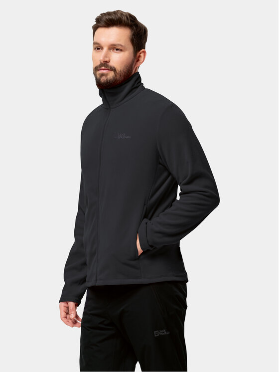 Jack Wolfskin Fleecová mikina Taunus Fz 1711451 Čierna Regular Fit