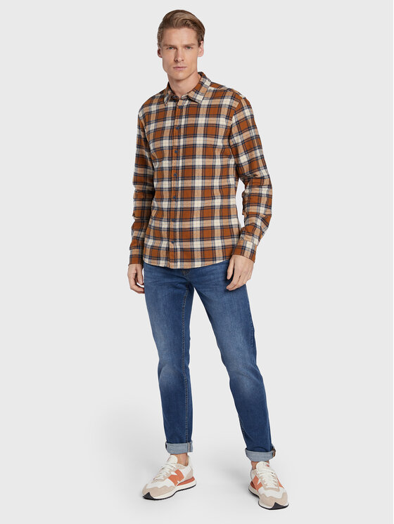 Camicia 20714601 Marrone Regular Fit