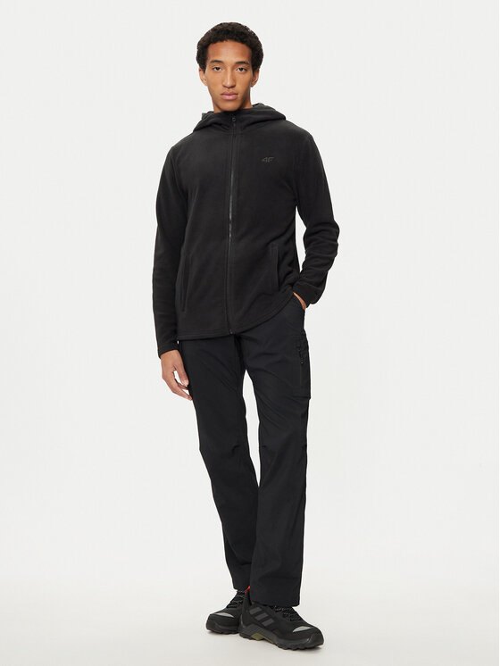 4F 4F Felpa di pile 4FWMM00TFLEM290 Nero Regular Fit