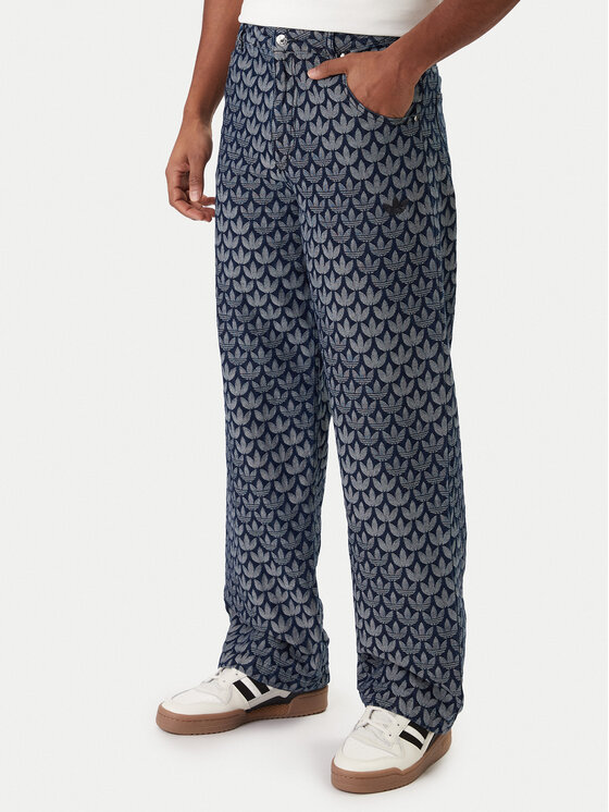 adidas adidas Jeansy Monogram KD0399 Modrá Loose Fit