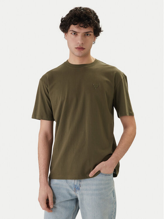 Guess Guess Tricou F6GI11 K8HM4 Kaki Regular Fit