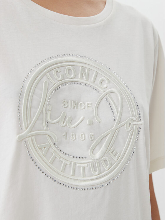 Liu Jo Sport Liu Jo Sport T-Shirt TA5174 JS923 Kremowy Regular Fit