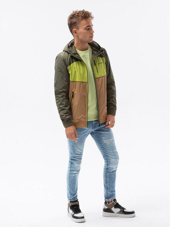Ombre Ombre Bunda pro přechodné období C447 Zelená Regular Fit