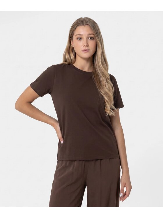 BASICLO BASICLO T-Shirt BSL-004-132 Brązowy Regular Fit