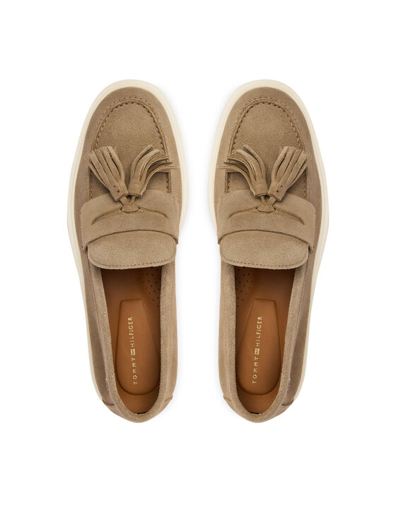 Tommy Hilfiger Tommy Hilfiger Loafersy Light Suede Tassel Loafer FW0FW09285 Brązowy