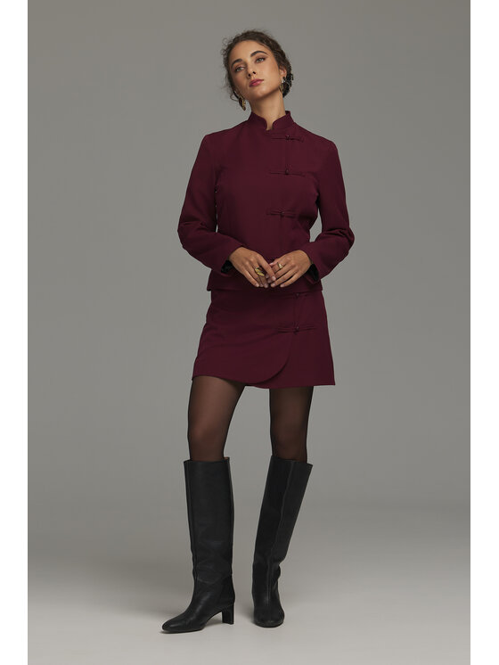 NIFE NIFE Mini sukně SP88 Bordó Regular Fit