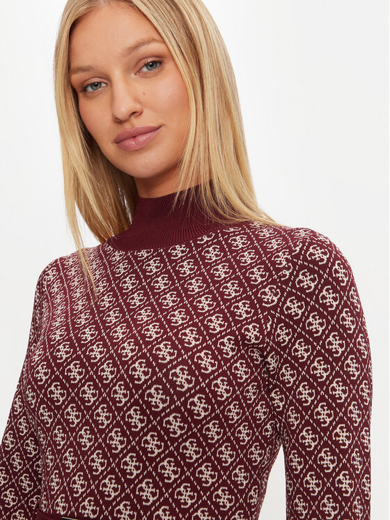 Guess Guess Vestito di maglia Lise W4BK43 Z37K0 Bordeaux Regular Fit