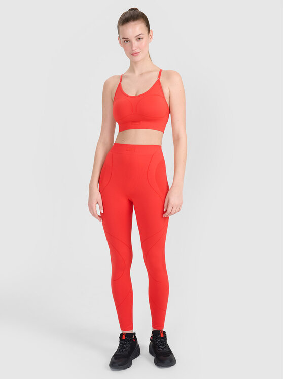 4F 4F Biustonosz sportowy TRAINING SEAMLESS Czerwony