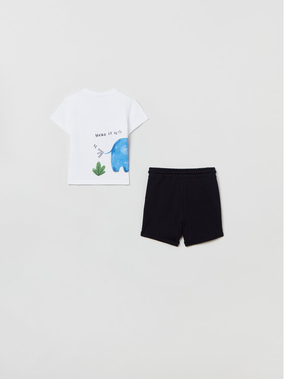 OVS OVS Komplet t-shirt i szorty sportowe 1759108 Biały Regular Fit