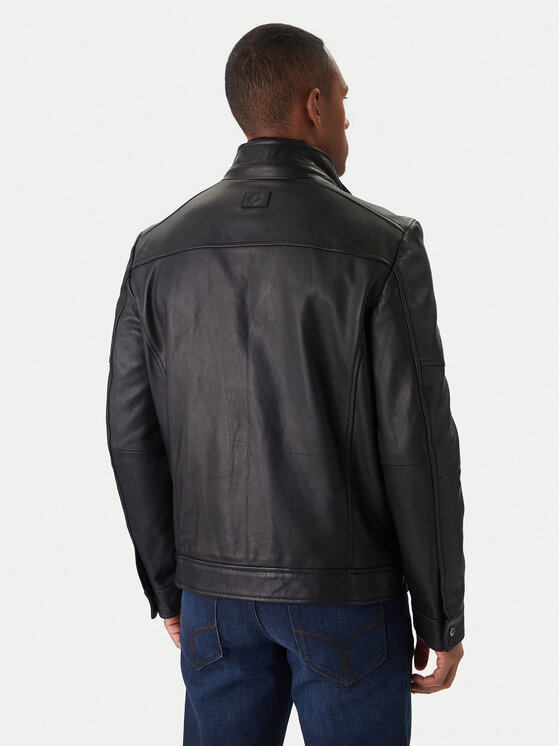 Milestone Milestone Шкіряна куртка Ms Franklin 531012 21265 Чорний Regular Fit