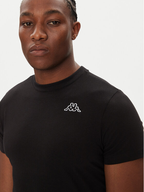 Kappa Kappa Tricou Logo Korpo Cafers 304J150 Negru Slim Fit