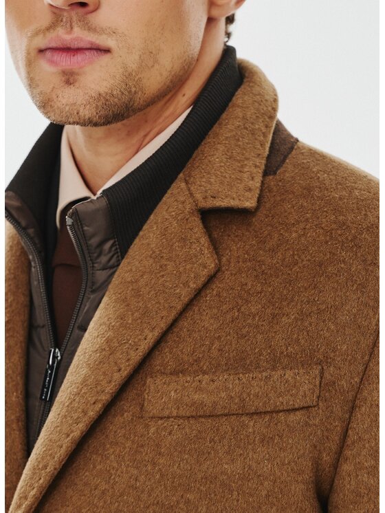Pako Lorente Pako Lorente Płaszcz P24WF-7X-006 Beżowy Classic Fit