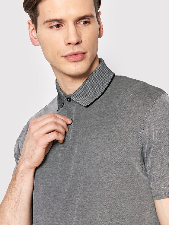 Selected Homme Selected Homme Polo Leroy 16082844 Szary Regular Fit