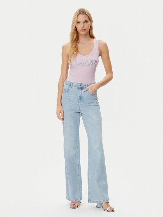 Guess Guess Top W5GP29 KA0H1 Różowy Regular Fit