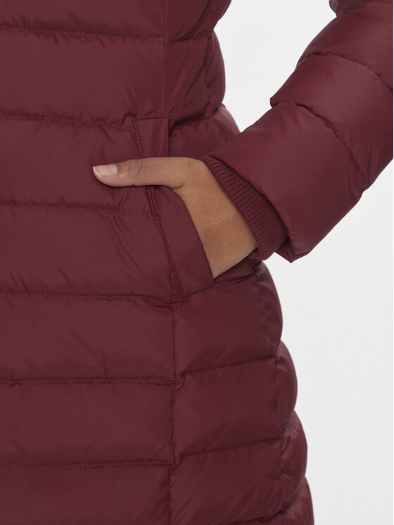 Tommy Jeans Tommy Jeans Zimski plašč Essential DW0DW09060 Bordo rdeča Slim Fit