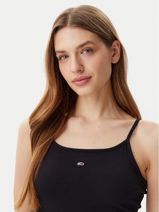 Tommy Jeans Tommy Jeans Ljetna haljina Essential DW0DW21354 Crna Slim Fit