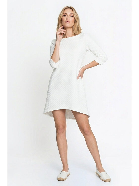 FIGL FIGL Každodenní šaty M1363 Krémová Loose Fit