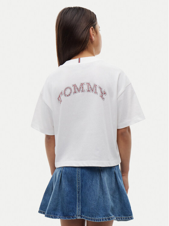 Tommy Hilfiger Tommy Hilfiger T-Shirt KG0KG09465 Biały Regular Fit