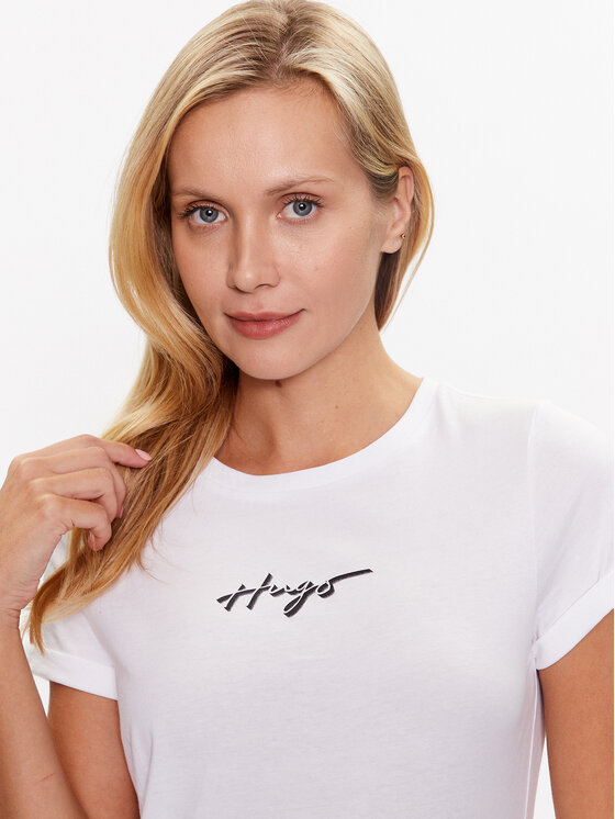 HUGO Hugo T-Shirt 50486327 Bílá Slim Fit