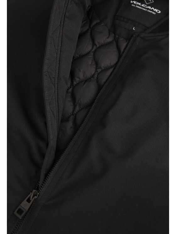 Volcano Volcano Kurtka bomber J-TOBIAS Czarny Regular Fit