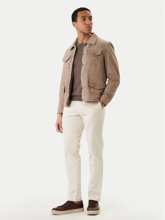 Milestone Milestone Geacă de piele Valerio 612205 60790 Bej Regular Fit