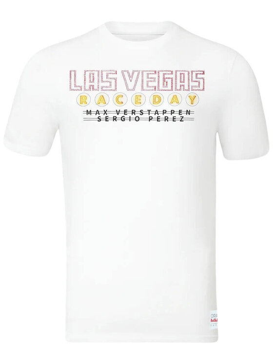 Red Bull Racing Red Bull Racing T-Shirt Las Vegas GP Biały Regular Fit