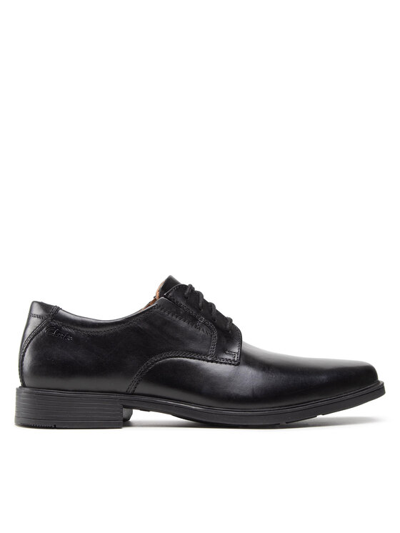 Pantofi Clarks Tilden Plain 261103507 Black Leather