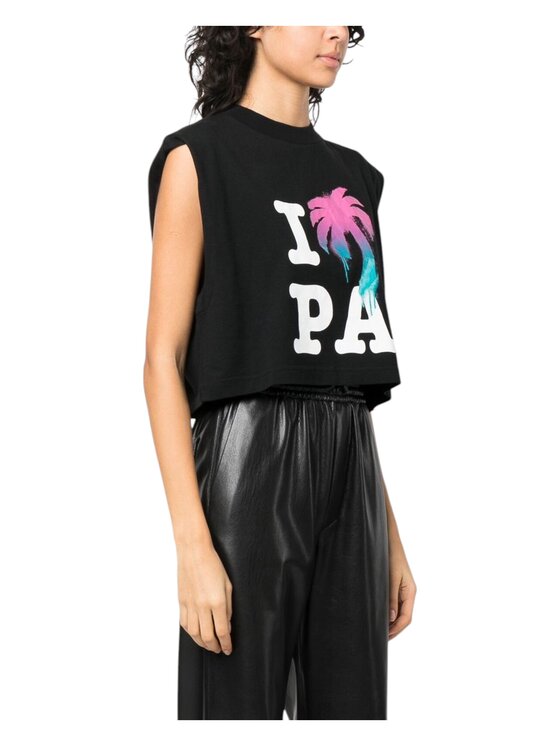 Palm Angels Palm Angels Top pwac011s23jer0011084 Nero Regular Fit