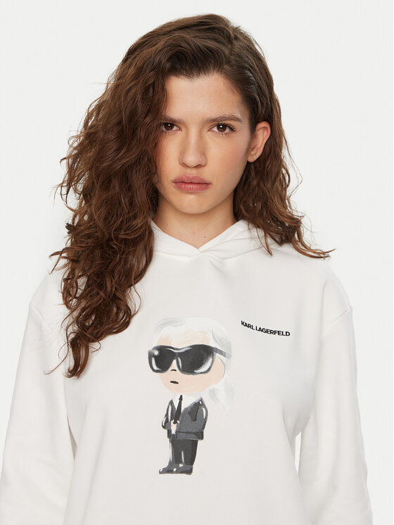 KARL LAGERFELD KARL LAGERFELD Mikina A1W20083 Bílá Regular Fit