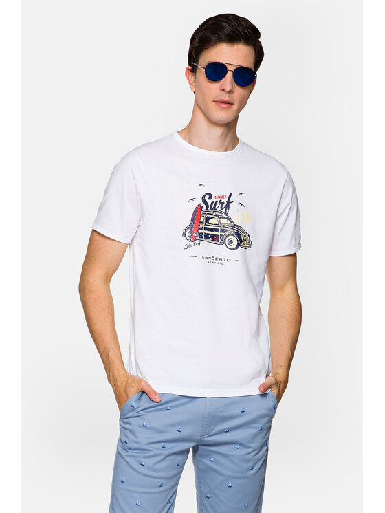Lancerto Lancerto T-Shirt Reggie TS073221000017 Biały Regular Fit
