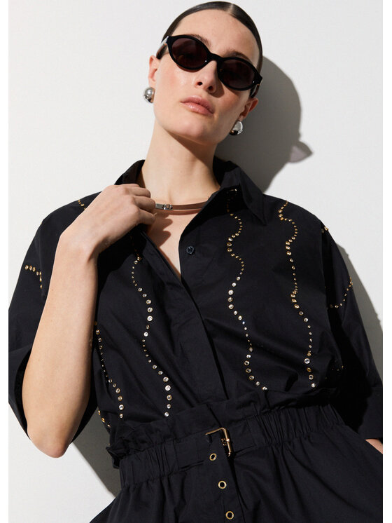 Liu Jo Liu Jo Koszula CA6345TS24622222 Czarny Loose Fit