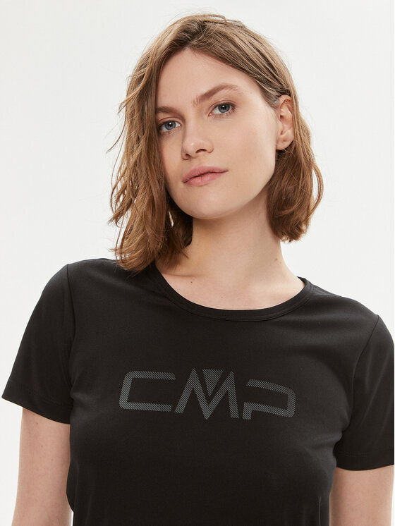 CMP CMP Тениска от техническо трико 39T5676P Черен Regular Fit