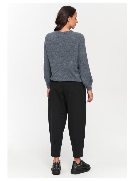 Makadamia Makadamia Sweter C80 Szary Loose Fit