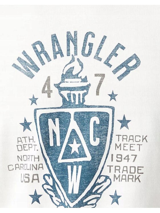 Wrangler Wrangler Longsleeve Long Sleeve Americana Tee Biały Regular Fit